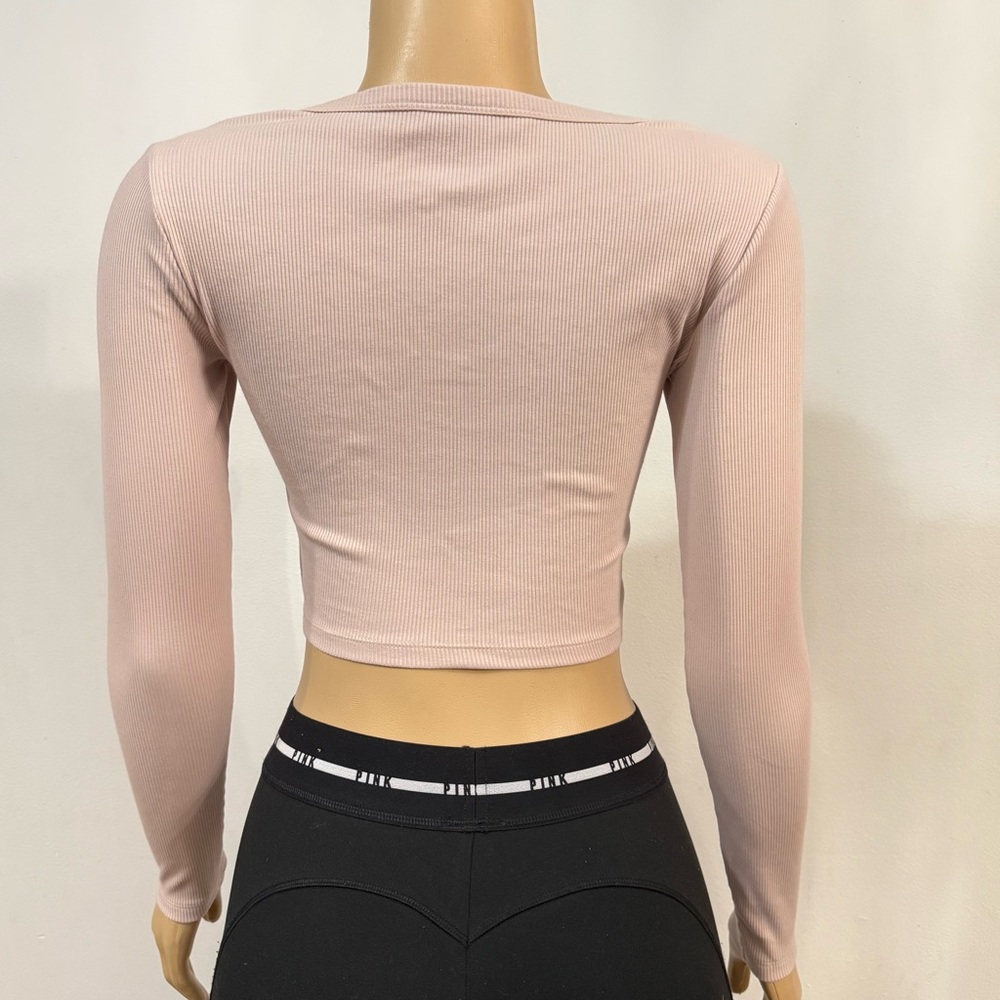 Victoria’s Secret Ribbed Long Sleeve Ribbed Crop Top Small - Picture 4 of 4